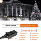 2-Pack 66FT 200 LED Extendable White Christmas String Lights (Green Wire), Christmas Tree Lights with 8 Modes, Indoor Outdoor Plug in Fairy String Lights for Xmas Decor Party Garden (Cool White)
