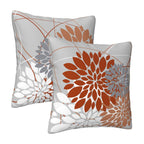 Drmstow Orange Pillow Covers 18x18 Inch Dahlia Fall Throw Pillow Covers Farmhouse Outdoor Home Decorative Pillow Cushion Cases for Sofa Bed Living Room, Set of 2