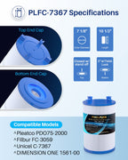 POOLPURE C-7367 Spa Filter Replaces PD075-2000, Dimension One 1561-00, Filbur FC-3059, Excel Filters XLS-7005, Aladdin 17541, Baleen AK-60035, 75 sqft Hot Tub Filter Cartridge (1 Pack)