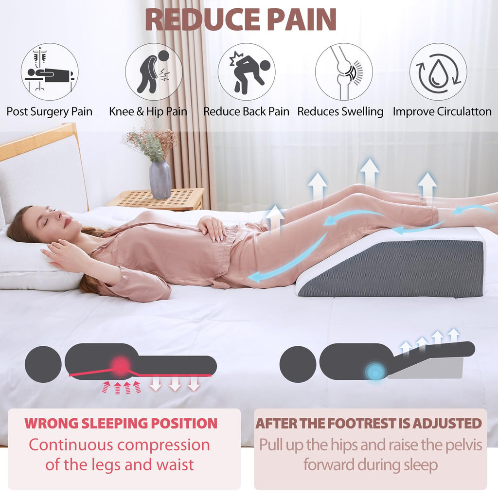 Touchutopia Leg Elevated Pillow, High-Density Leg Pillow Rest Elevating Foam Wedge, Supportive Foam Leg Wedge Pillow - Relieves and Recovers Foot and Ankle Injury, Leg Pain, Improves Blood Circulation