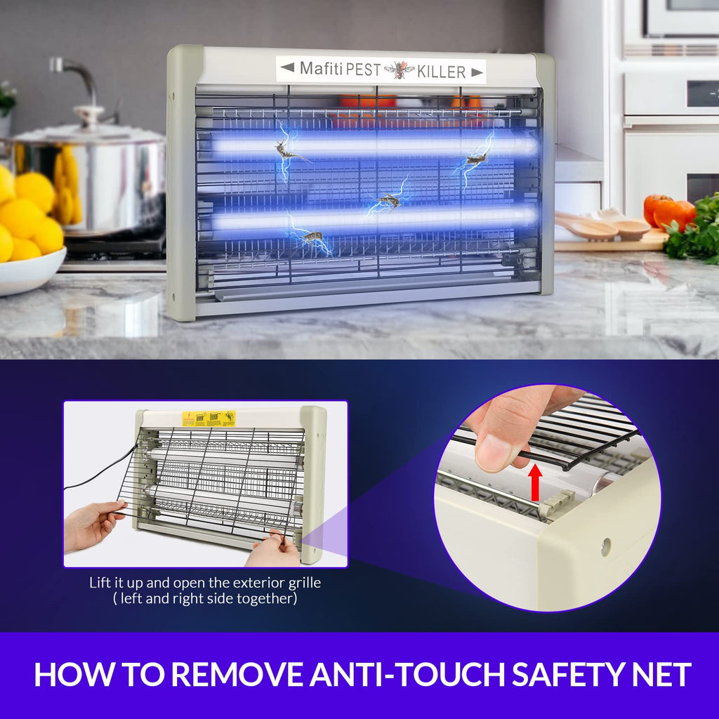 mafiti 2 Pack 20w Bug Zapper Fly Traps Indoor Electric Mosquito Zapper Fly Killer Gnats Fruit Trap for Home Restaurants Kitchen Garden