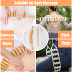HEETHYCOOL Lymphatic Drainage Massager Wood Therapy Massage Tools Maderoterapia Kit Back Massage Roller Stick Neck Massage Roller Set Guasha for Body Sculpting, Cellulite Massager Stomach Massager