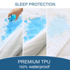 Full Size Mattress Protector Waterproof Mattress Topper Pad Cover Fitted Bed Sheets Full up -14'' Terry Super Soft & Breathable & Noiseless Mattress Protector Full Machine Washable