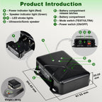 Loraffe Rodent Repellent Ultrasonic Under Hood Animal Repeller Battery Powered Rodent Strobe Light Keep Rat Mice Away from Car Engine Truck Garage Attic Basement Warehouse Barn Shed Vehicle Protection