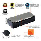 SHARPAL 162N Double-sided Diamond Sharpening Stone Whetstone Knife Sharpener | Coarse 325 / Extra Fine 1200 Grit | Storage Case with NonSlip Base & Angle Guide (8 in. x 3 in.) Gifts for Men