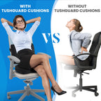 TushGuard Back&Seat Cushion, Car Seat Office Chair Cushions, Sciatica & Back Coccyx Tailbone Discomfort Easing Chair Pad, Memory Foam Lumbar Support Pillow for Desk, Wheelchair, Driving (Black)