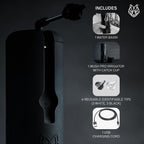 Wush Pro by Black Wolf - The Original Deluxe Water Powered Ear Cleaner with 6 Reusable Replacement Tips by Black Wolf - Safe & Effective for Ear Wax Buildup - Electric Ear Wax Removal Kit (Black)