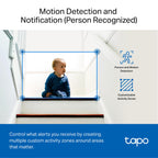 Tapo 1080P Indoor Wired Security Camera - Works as a Baby Monitor & Pet Camera, Motion Detection, 2-Way Audio, Siren, Night Vision, Subscription-Free Local Storage or Optional Cloud, C101