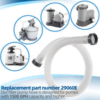 1.5" Pool Pump Hose for Intex Sand Filter Pumps & Saltwater Systems, 29060E Pool Filter Hose for Intex & Coleman Above Ground Pools Parts- 59" Long replacement hoses (Set of 2)