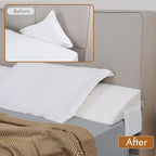 Vekkia King Bed Wedge Pillow for Headboard Gap Filler(0-5"),High-Density Foam,Prevents Pillows & Items from Falling,Ergonomic Design,Large Storage Pockets, Removable&Washable Cover,White,76''x10 x6