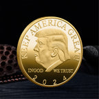 YJSD 10 Pieces Donald Trump 2024 Two Tone Gold Head Coin Silver Plated Commemorative Coin Keep America Great Challenge Coins Novelty Coin Political Gift