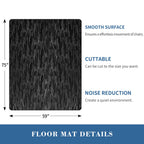 Office Chair Mat, TYDLE 59"x75" Large Chair Mat for Hard Floor, Vinyl Mat for Gaming Chairs, Slip Resistant Rolling Computer Under Desk Mat for Hardwood Floor, Black