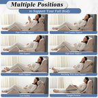 Axelrod 4PCS Orthopedic Bed Wedge Pillow Set, Post Surgery Foam for Back, Neck and Leg Pain Relief Comfortable & Adjustable Ortho Pillows- Anti Snoring, Heartburn, Acid Reflux & GERD Sleeping Brown