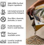 Flying Colors Premium Organic Wild Bird Seed | Squirrel-Proof Safflower Seed | 100% USDA Organic, No Fillers, No Pesticides | 3 Gallon Easy-Pour Carton