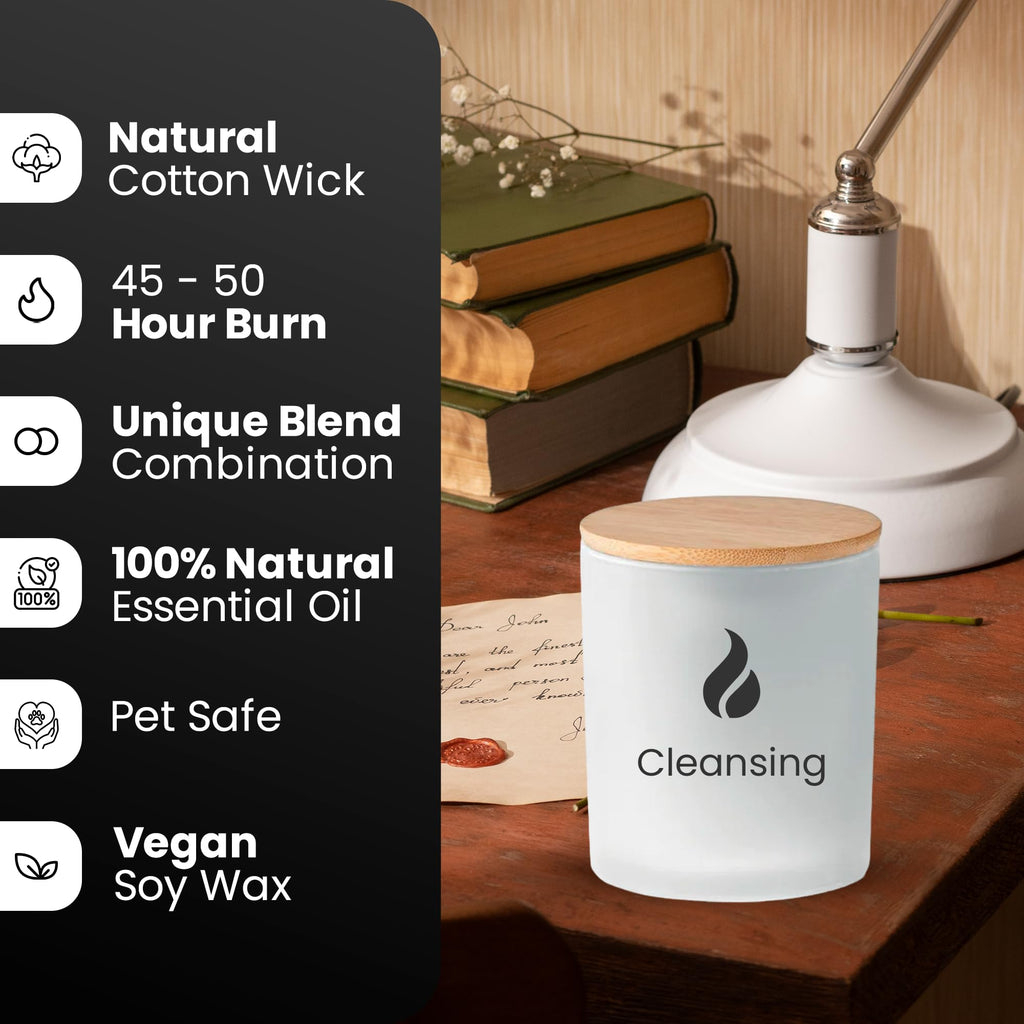 Natur IX Candles for Home - Sage & Palo Santo Candle - Non-Toxic Candle - 50 H Long Lasting - Soy Candles with Essential Oils - Sage Candles for Cleansing House Negative Energy, Gift Box, 8.3oz