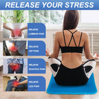 LYUANEC Gel Seat Cushion for Long Sitting, (20 Inch Extra Jumbo Cushion) Soft＆Breathable Gel Cushions for Pressure Relief, Wheelchair Seat Cushions, Gel Pad for Chair, Office Chair Cushion