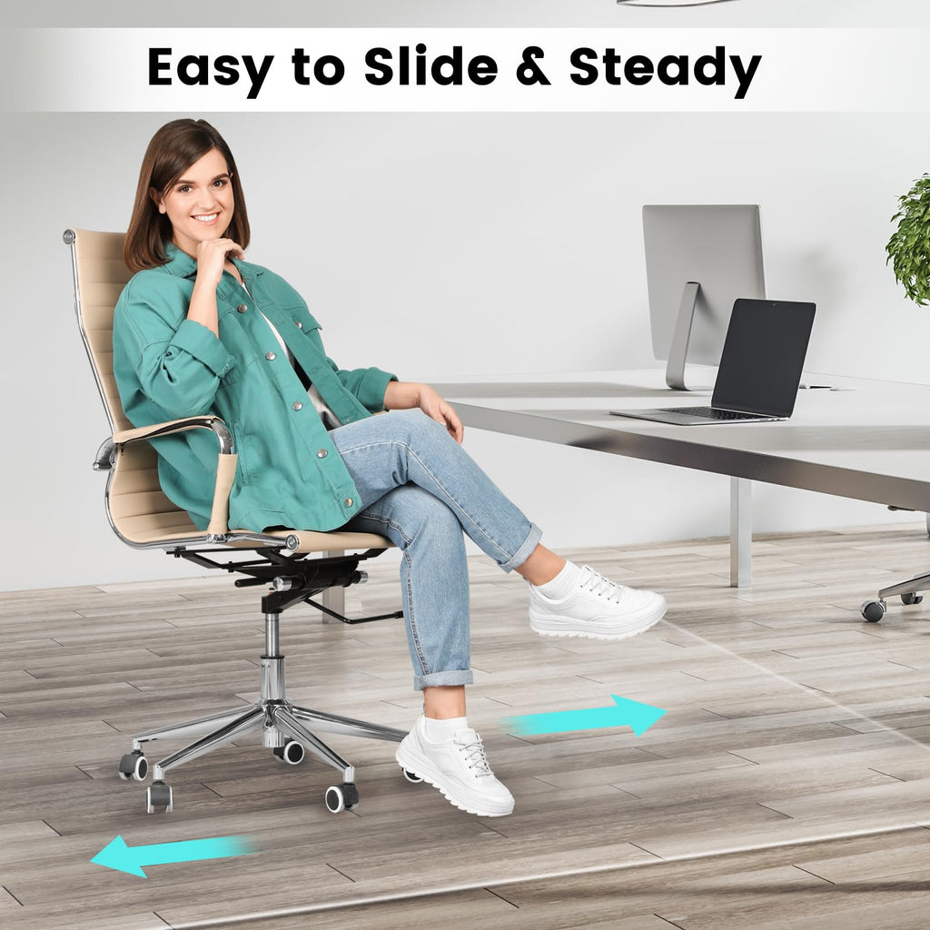 Office Chair Mat for Hardwood Floor: 63"x 51" Extra Large Floor Mat for Rolling Chair and Computer Desk, Clear Desk Chair Mat Heavy Duty Plastic Floor Protector for L Desk, Home, Gaming Easy Glide