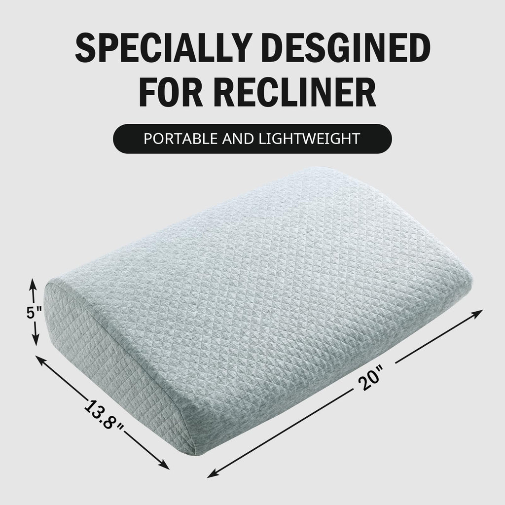 HOMBYS Lumbar Support Pillow for Recliner Chair, Memory Foam Back Support Cushion for Elderly,Extra Large Lumbar Support Pillow with Extension Straps, Thick Backrest for Home Reading