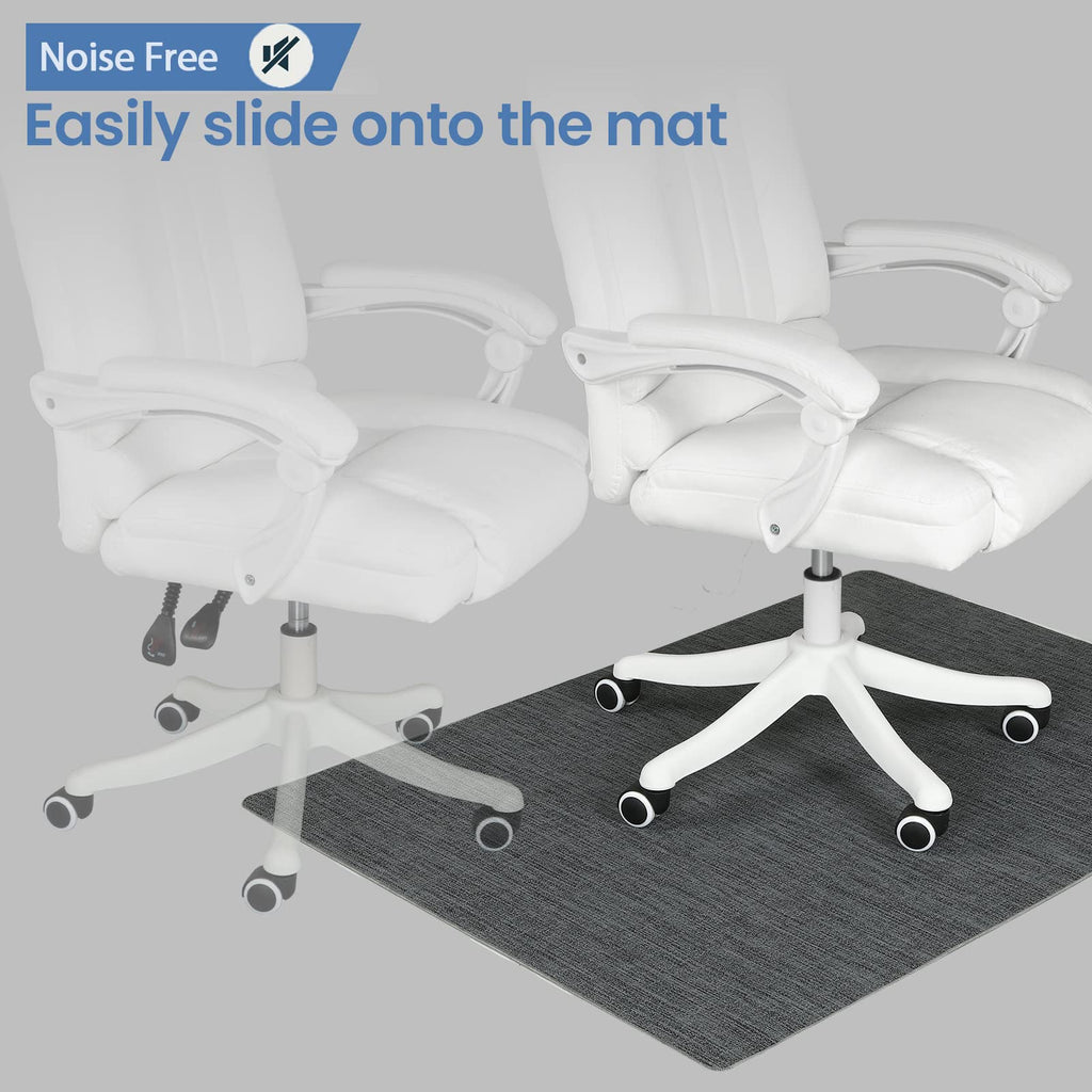 RccugmatS Chair Mat for Hardwood & Tile Floor, 47" x 52" Heavy Duty Office Chair Mat for Rolling Chairs Easy Glide, Anti Slip, Non-Curve, Floor Protector for Home Office, Gray