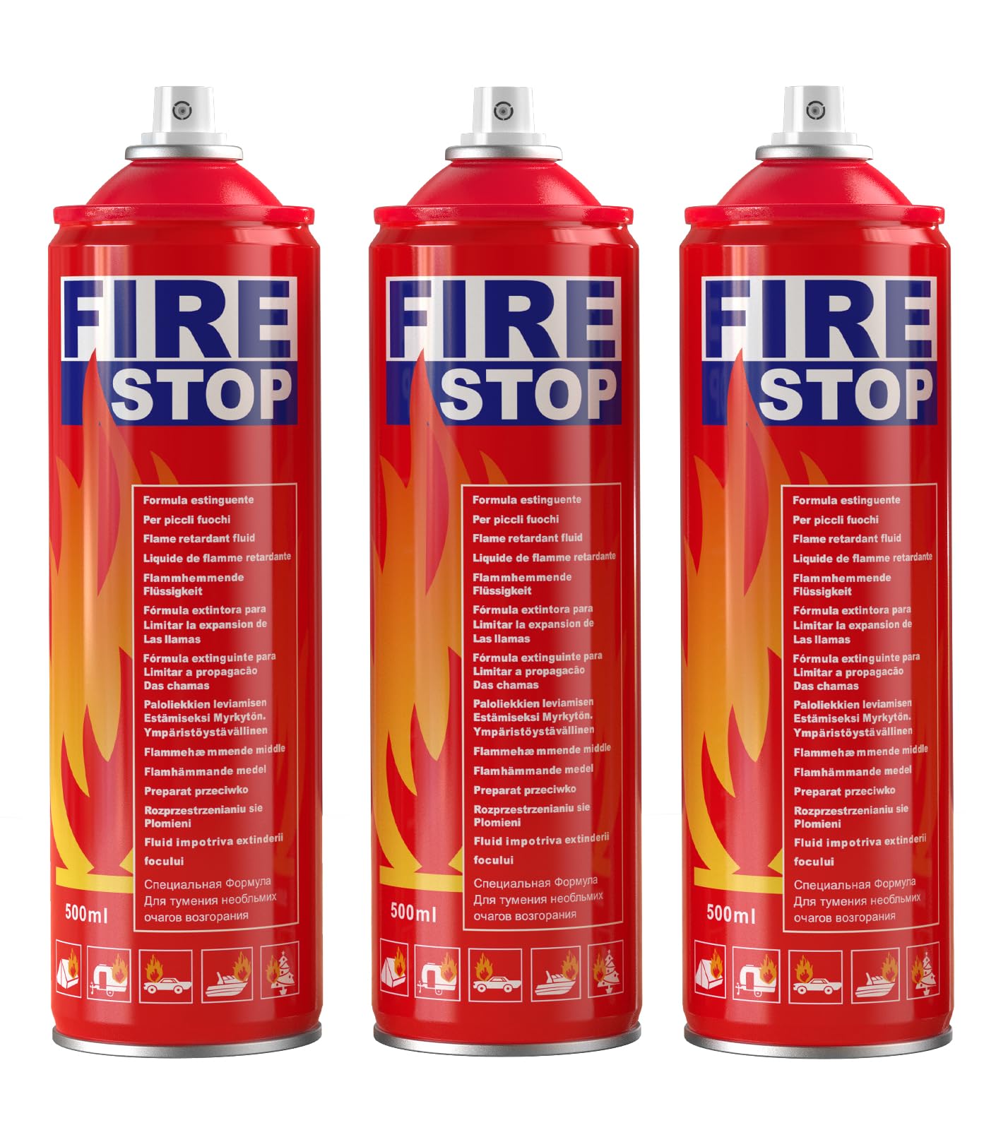 AmzBoom 3-Pack Fire Extinguisher for Home, Car, Kitchen, Boat - Portable Small A, B, C, K Fire Extinguisher - 8-in-1 with Mounting Bracket