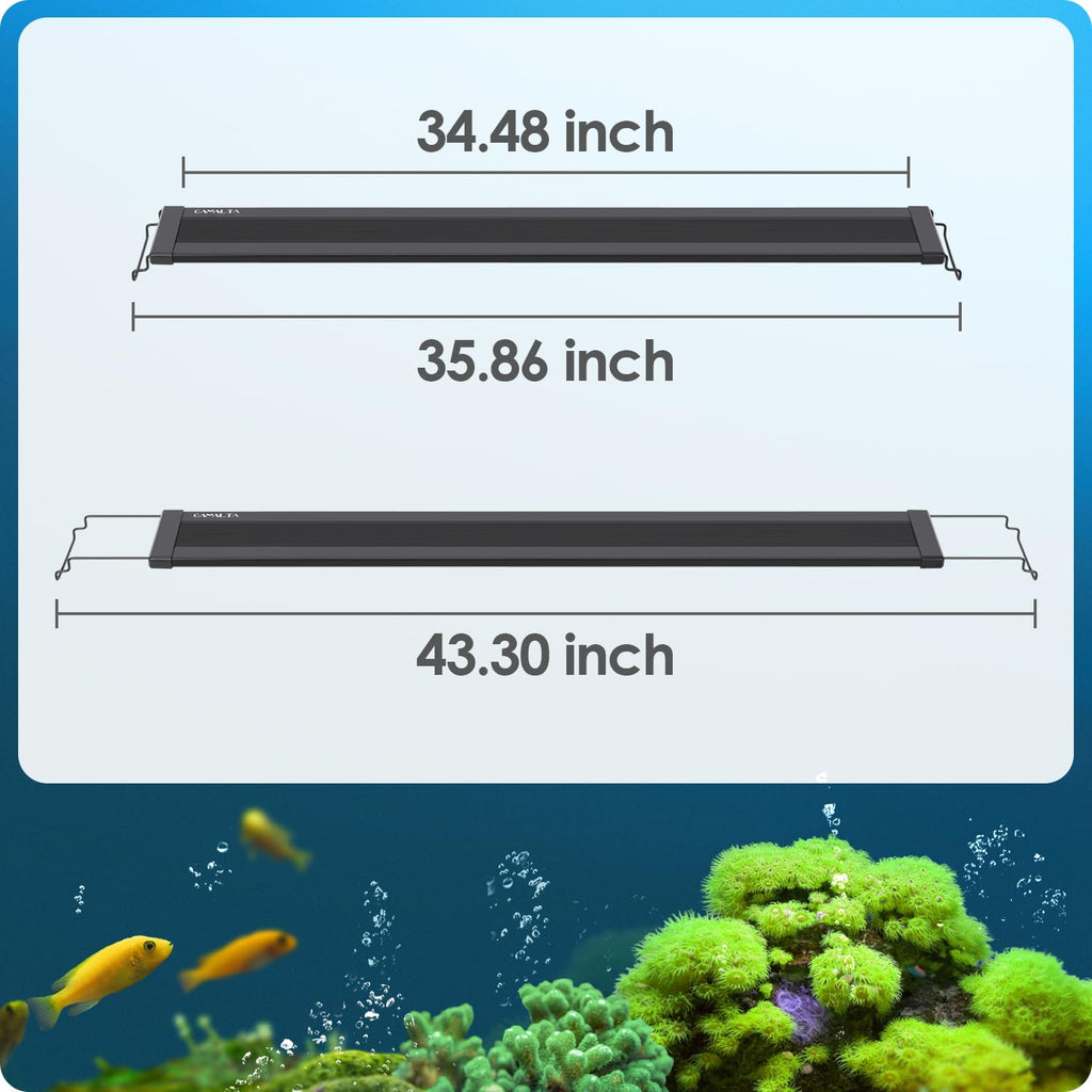 Gamalta Aquarium Light, 36W 24/7 Lighting Cycle, Sunrise/Daylight/Moonlight Mode and Custom Mode with Expandable Bracket, Adjustable Timer and 7 Color Brightness for 36~42IN