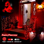 YEGUO Red Christmas Lights Outdoor Waterproof, 200 LED String Lights Indoor, 8 Modes 66ft Green Wire Twinkle Lights Plug in for Yard Party Tree Xmas