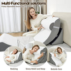 PIASHJOY 4pcs Wedge Pillow Set,Wedge Pillows for Back Pain Relief and Leg Pain,Wedge Pillow for Acid Reflux Relief and Anti-snoring.