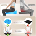 Seat Cushion, Gel Wheelchair Seat Cushion Chair Pad Cushion, Relieve Sciatica, Back, Coccyx, Pressure Sore and Ulcer Pain, Wheelchair Accessories with Waterproof Mesh Fabric