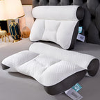 Memory Foam Pillow for Neck and Shoulder Pain Relief, Neck Contour Cervical Orthopedic Sleep Pillow for Side Back & Stomach Sleepe Breathable Neck Rest Cushion for Bedroom Grey