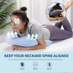 Beatvive Face Down Pillow for Sleeping, Prone Pillow for Vitrectomy or Retinal Surgery, Adjustable Height Prone Face Down Sleep, Retina Lying Eye Surgery Recovery (Dot-Light Blue)