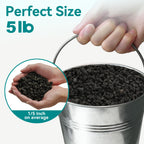Rahato 5lbs Small Lava Rocks for Plants Drainage, 1/5 Inch Black Gravel Mulch for House Plants, Succulent Rocks Pebbles for Planters,Cactus, Bonsai Tree, Pure Volcanic Rocks, Top-Dressing