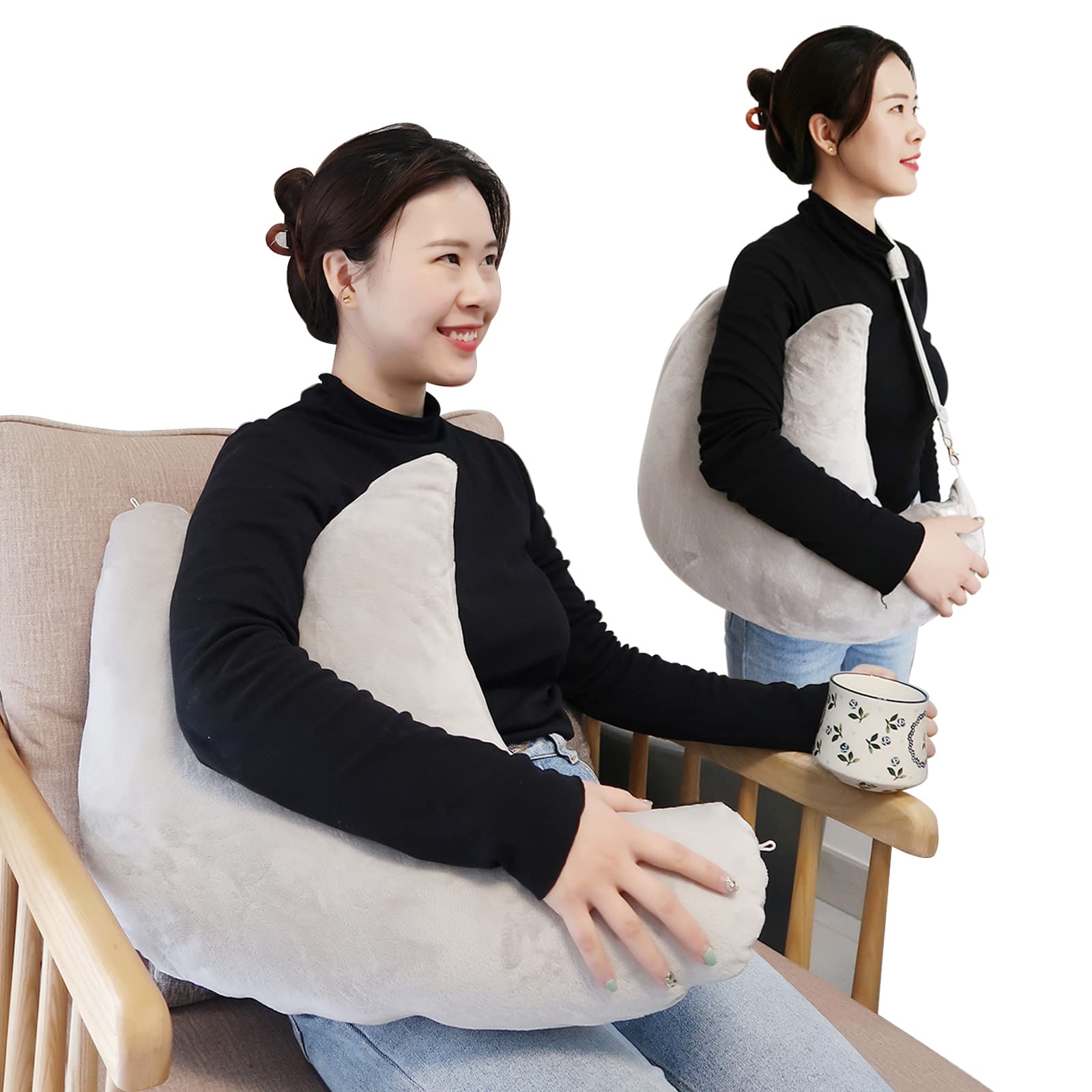 zimucxn Shoulder Surgery Pillow, Ergonomic Rotator Cuff Pillow, Comfortable Post Shoulder Surgery Pillow, Adjustable Structure Provide Support, Shoulder Pain Relief, Firm and Removable(Grey)