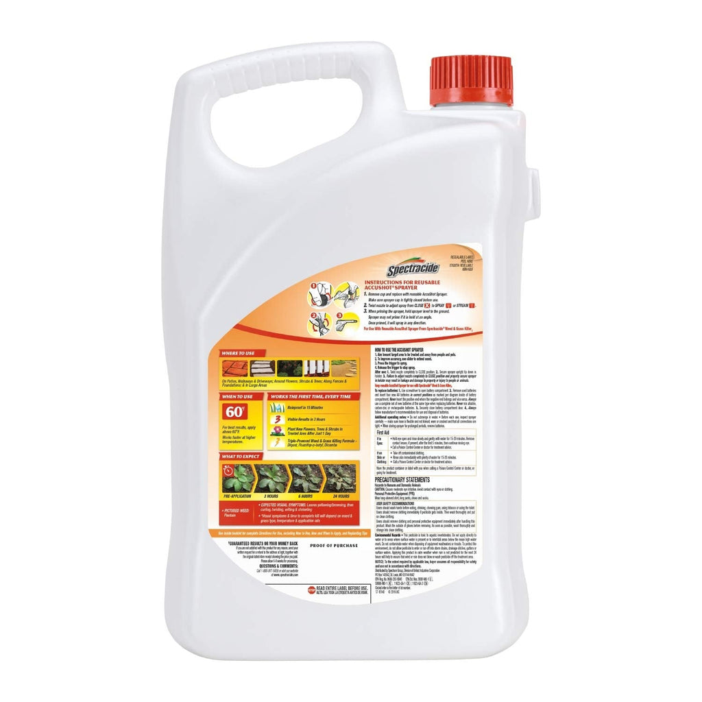 Spectracide Weed & Grass Killer (Refill), Use On Driveways, Walkways and Around Trees and Flower Beds, 1.3 Gallon