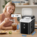 Dumos Nugget Ice Makers,Portable Ice Machine Countertop Ready in 6 Mins, 1.55L Water Tank, Self-Cleaning, for Office, Party, RV, Home, Black