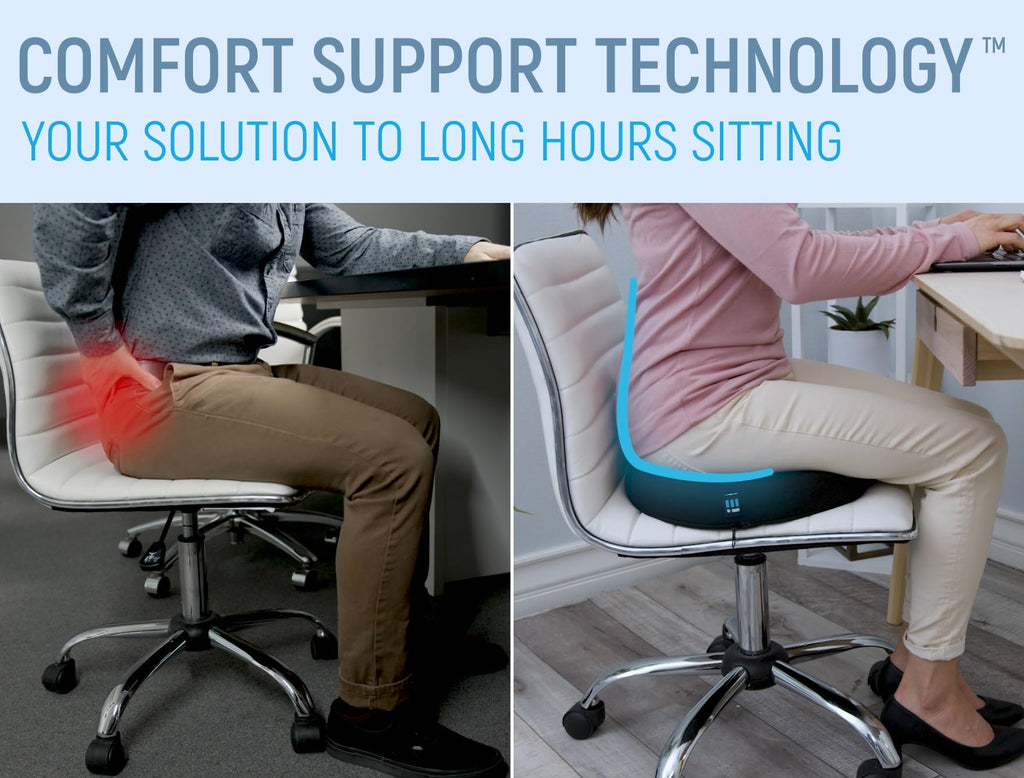 Ergonomic Innovations Office Chair Cushions, Comfort Supportive Gel Seat Cushion for Desk Chair, Car Seat Cushion for Car Driving, Pressure Relief Seat Cushion for Tailbone Pain Relief