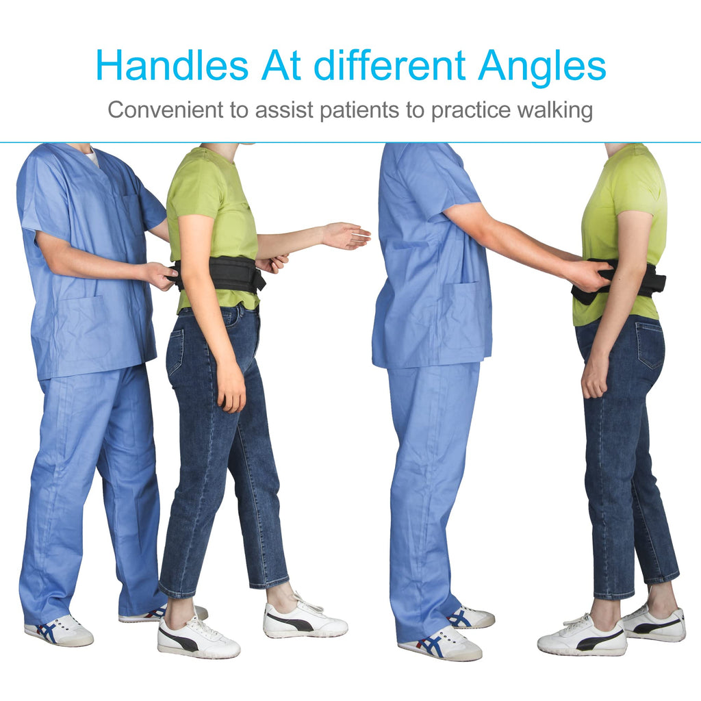 REAQER Gait Belt Transfer Belts for Lifting Seniors Walking and Standing Assist Aid for Bariatric, Elderly, Handicap, Occupational & Physical TherapyCaregiver Nurse Therapist
