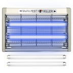 mafiti Bug Zapper 20W 3500V Fly Traps Indoor Electric Mosquito Zapper Fly Killer Gnats Fruit Trap for Home Restaurants Kitchen Garden with 2 Replacement Bulbs Grey