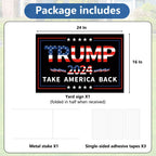 Probsin Trump 2024 Yard Sign with Metal H Stakes Double Sided 16" x 24" Trump Take America Back Signs Voting Supports Elections Outdoor Decorations for Indoor Outdoor Lawn,Garden,Window,Party Supplies