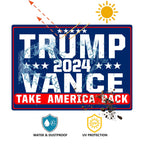 Shmbada Trump Vance 2024 Take America Back Yard Sign with Metal Stake - 20 x 14 Inch Double Sided Outdoor Decorative Trump Signs for Garden Yard Lawn House