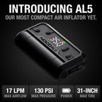 NOCO Air AL5: Cordless Tire Inflator – Portable Rechargeable Air Compressor with USB-C – 17 LPM Inflates 0–40 PSI in 7 Minutes – Digital Gauge + Auto-Shutoff – For Tires up to 31-Inches