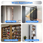 Hidden Door Hinge, Stainless Steel Pivot Hinge, Up to 570Lbs Load-Bearing, Hidden Door Bookcase Hinge, Heavy Duty Swinging Door Hinge 360° Rotation for Secret Door or Concealed Door