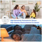 Smoke and Carbon Monoxide Detector, 2 in 1, Smoke & CO Alarm, 85db Sound, LCD Readout, Battery Operation, for Home and Kitchen, Wireless Installation