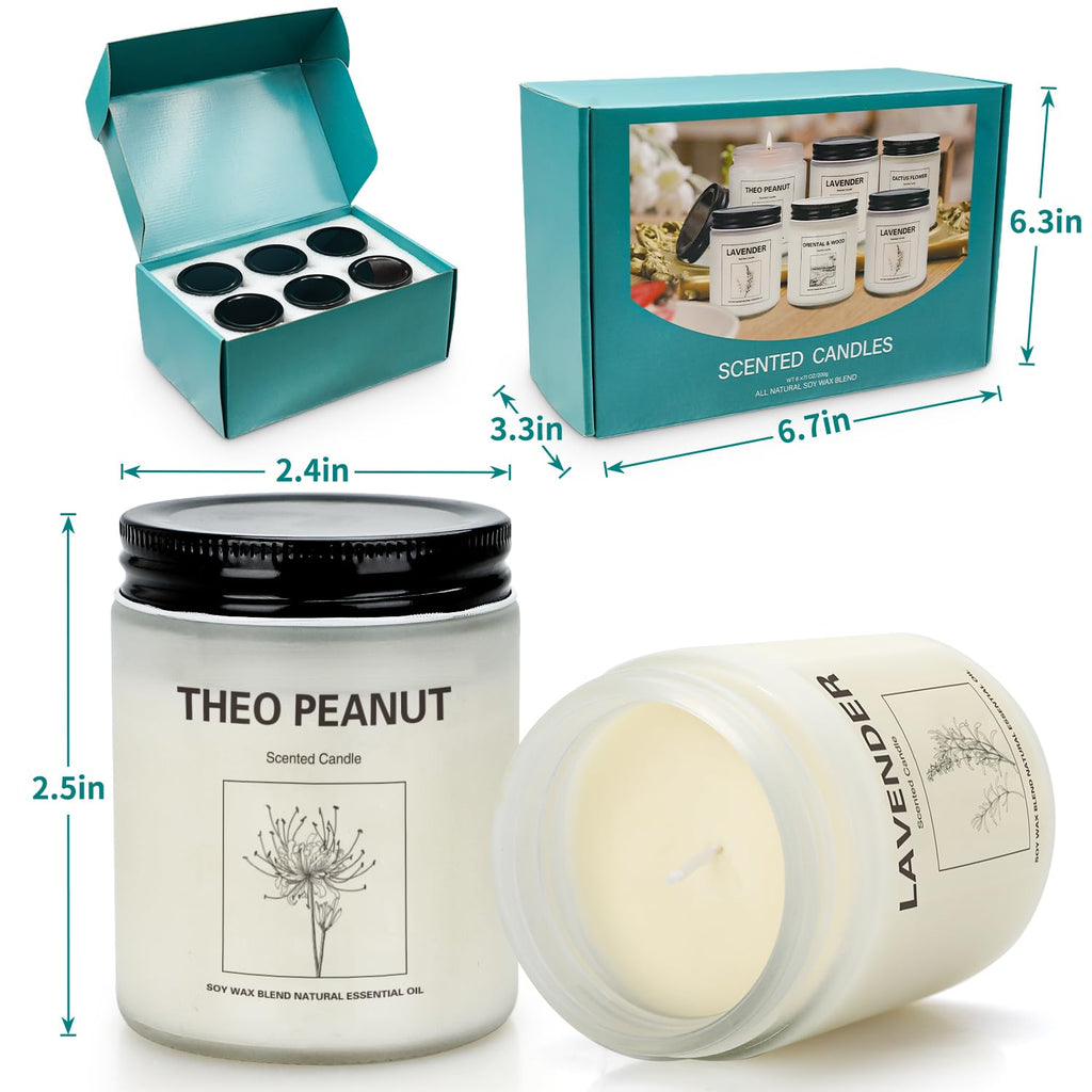 6 Pack Scented Candles, Aromatherapy Candles Gifts Set for Women, 42.6 oz 300 Hour Long Lasting Candles, Lavender Candle for Yoga | SPA | Relaxing, Birthday, Valentine, Christmas, Anniversary Present