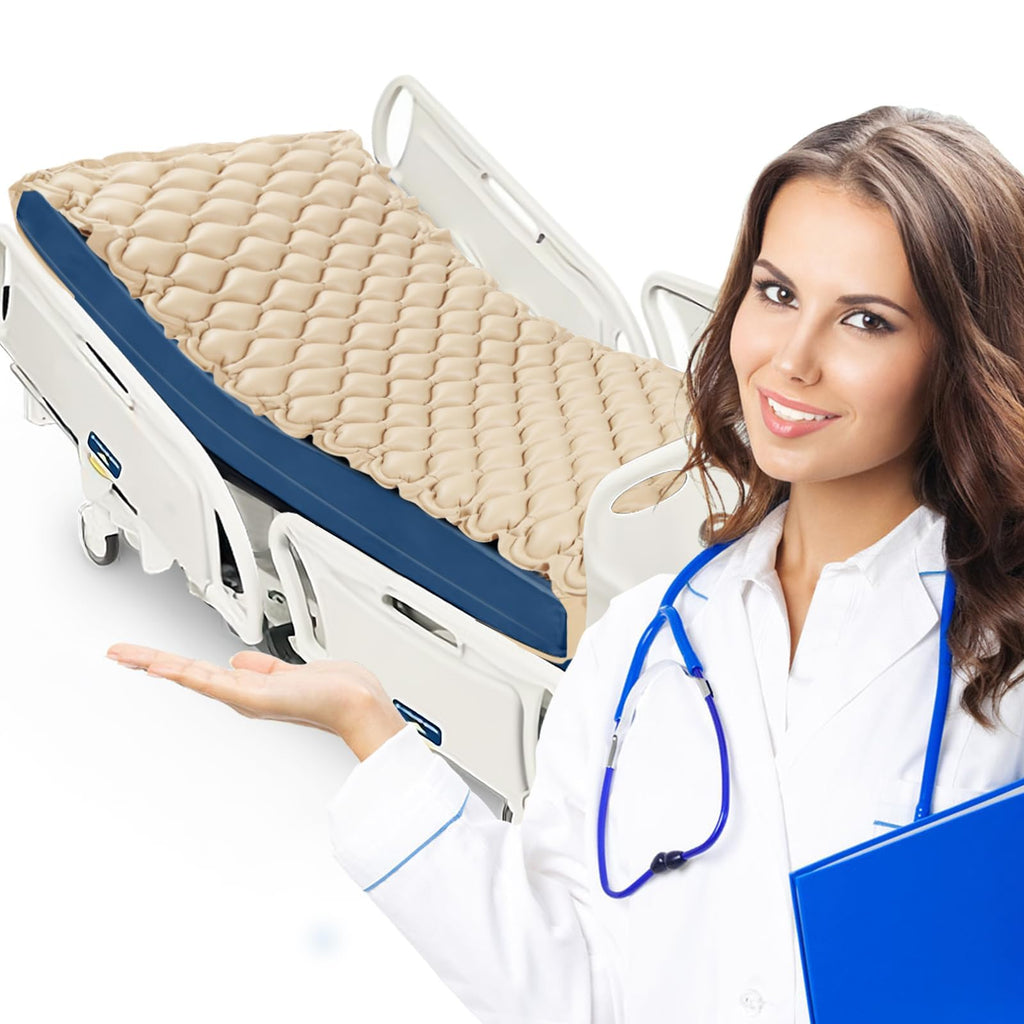 Alternating Pressure Pad Air Mattress for Hospital Bed Mattress Topper & Pump System Colchon Antiescaras para Persona Encamada Bed Sore Pads, Size 36" x 78" x 3"