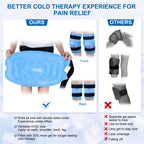 REVIX 20" XXXL Ice Pack for Knee Replacement Surgery - Gel Knee ice Packs for Injuries Reusable, Ice Knee Wrap with Cold Compression for Pain Relief, Sports Injuries, ACL, Swelling, Set of Two