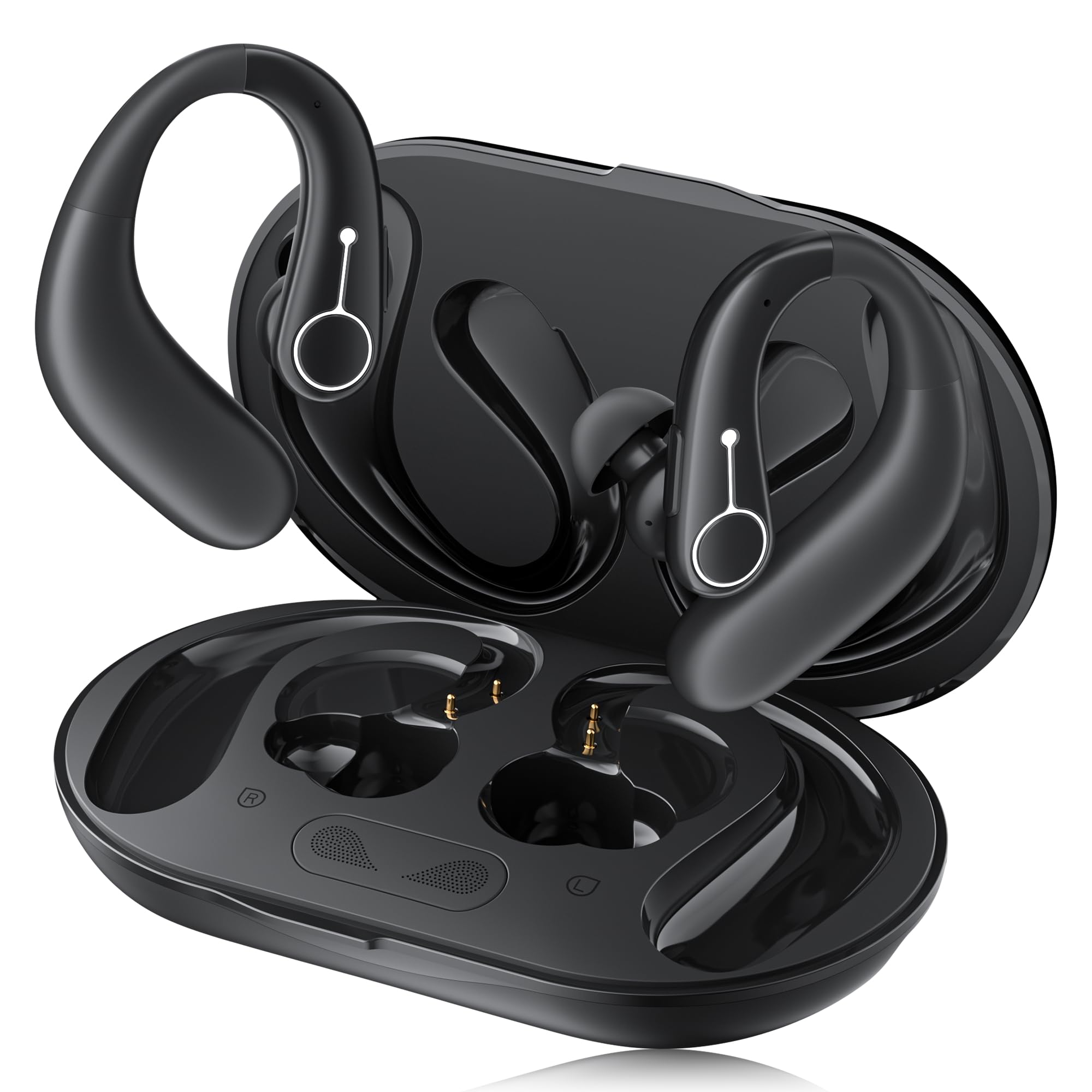 Hearing Aids, Hearing Aids for Seniors with Bluetooth, Rechargeable Hearing Aid with Noise Cancellation, 5-Level Button Volume Control, OTC Hearing Amplifier for Moderate Hearing Loss, Clear Sound