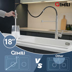 GIMILI Kitchen Faucet with Pull Down Sprayer Single Hole Stainless Steel Sink Faucet, Suitable for Farmhouses, RV, Laundry Room, Outdoor, and Campers. Llave para fregadero de cocina Brushed Nickel