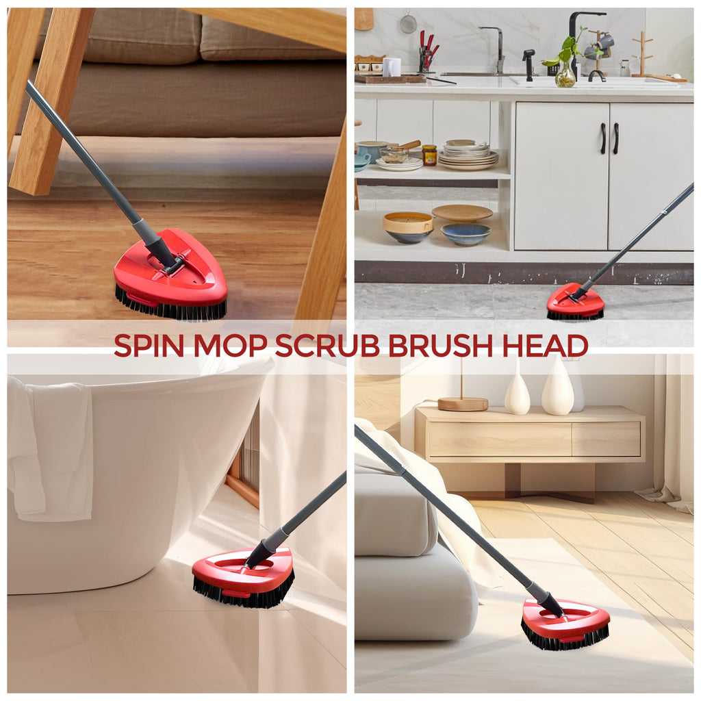 Scrub Brush, 2 Pcs Spin Mop Scrub Brush Head Compatible for O Cedar EasyWring 1-Tank System, Hard Bristle Cleaning Brush for Bathroom, Kitchen, Tub and Tile