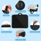 XSIUYU Extra-Large Gel Seat Cushion for Long Sitting - Back, Hip, Tailbone Pain Relief Cushion - Gel Seat Cushion for Office Chair, Cars - Egg Seat Gel Cushion for Wheelchair Pressure Relief Black