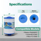 PWW50P3 SPA Filter Replacement for Unicel 6CH-940, FC-0359, 817-0050, 25252, 03FIL1400, 1 1/2" SAE Thread Screw in Filter, 2 Pack